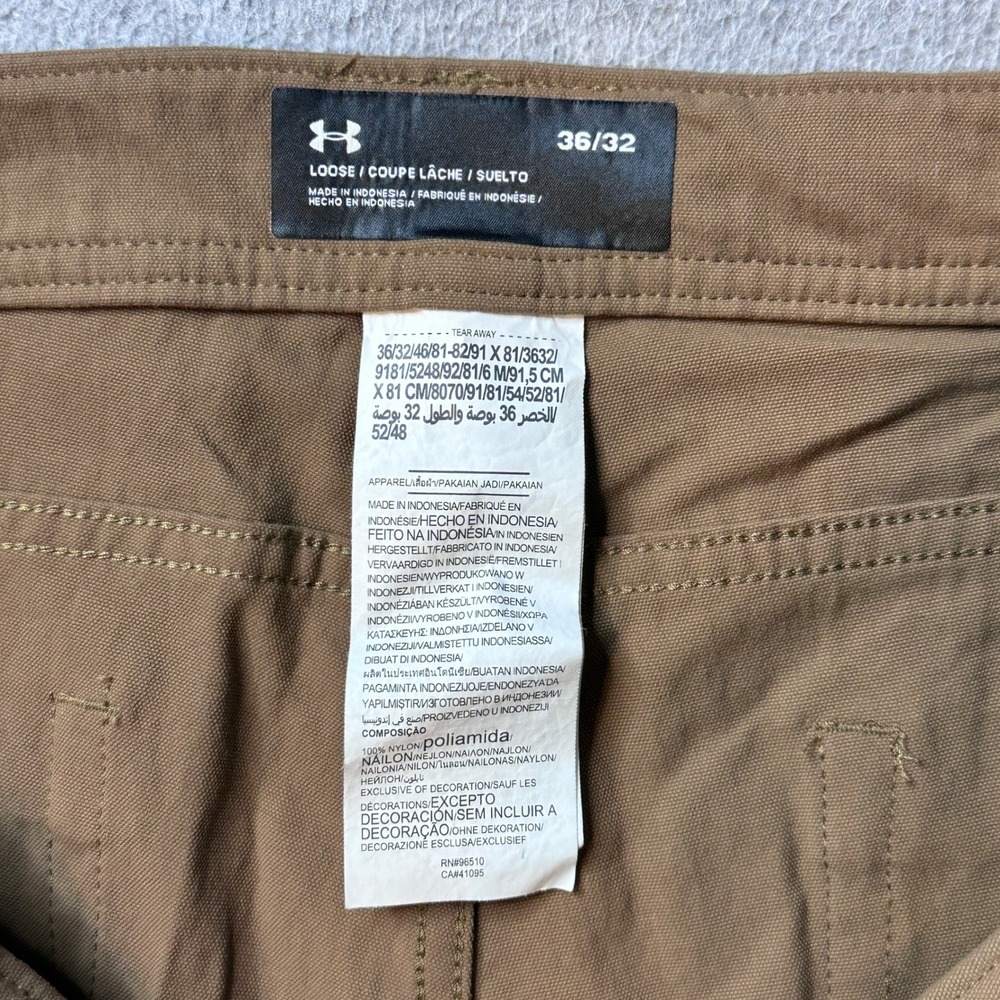 Under Armour Pants Mens 36x32 Brown Storm Loose Fit Tactical Outdoor Hiking - Picture 3 of 11
